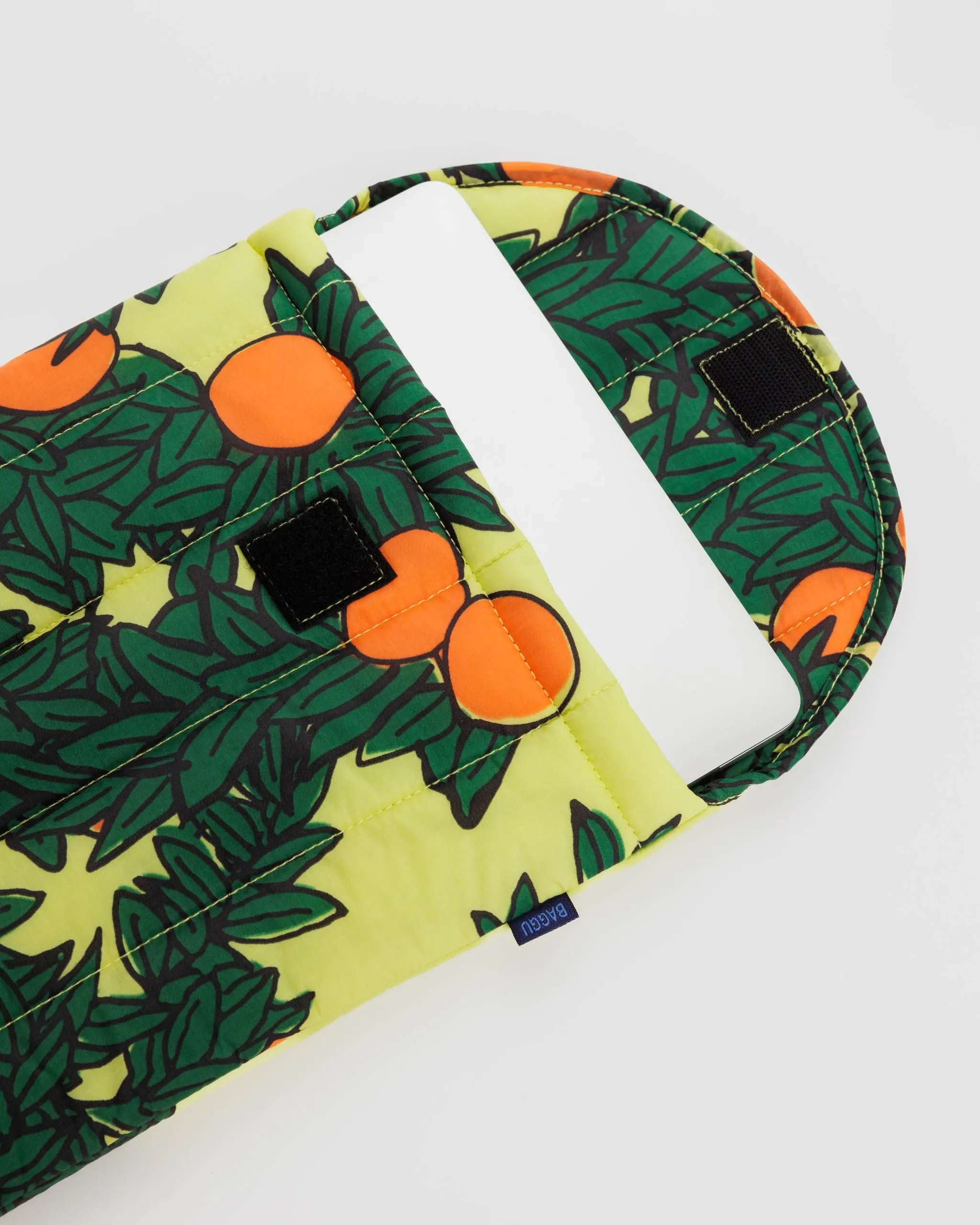 Puffy Laptop Sleeve 13"/14" - Orange Tree Yellow