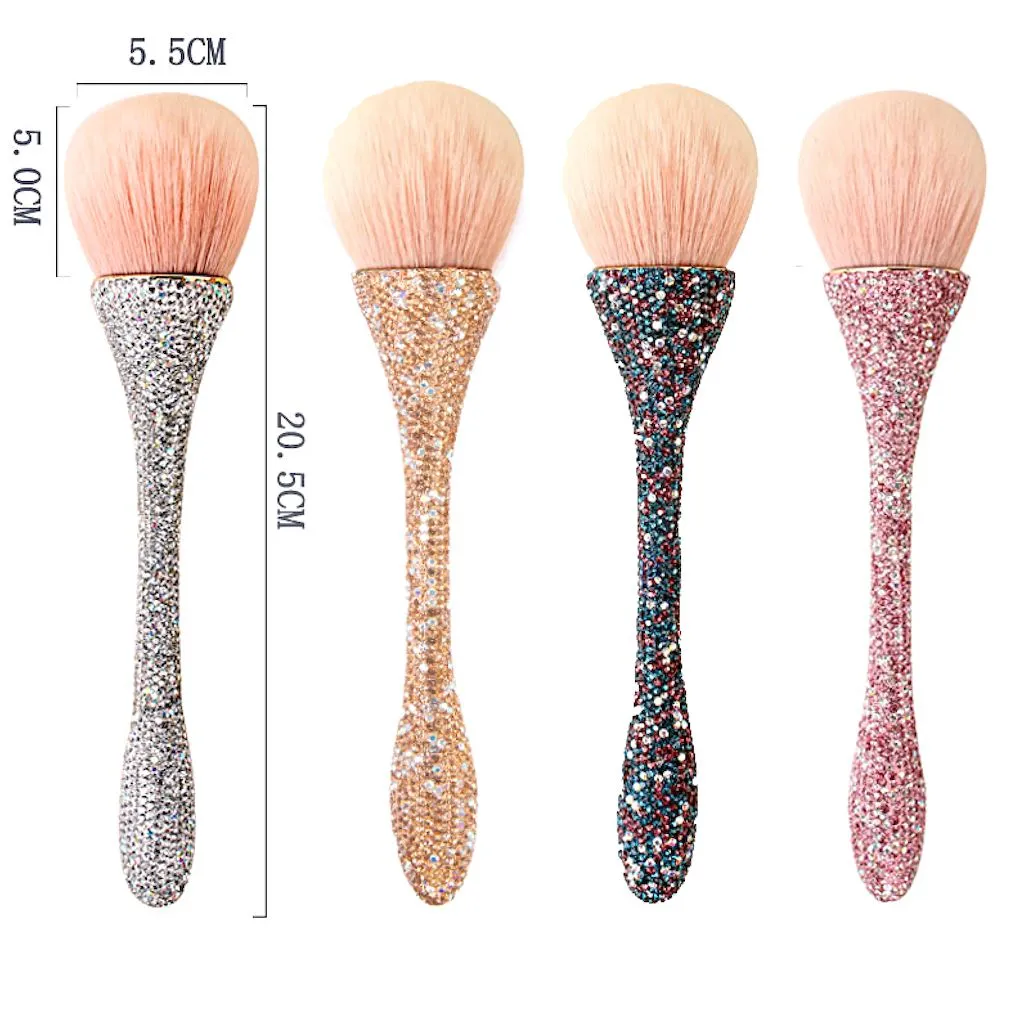 Rhinestones Handle Soft Hair Dust Brush