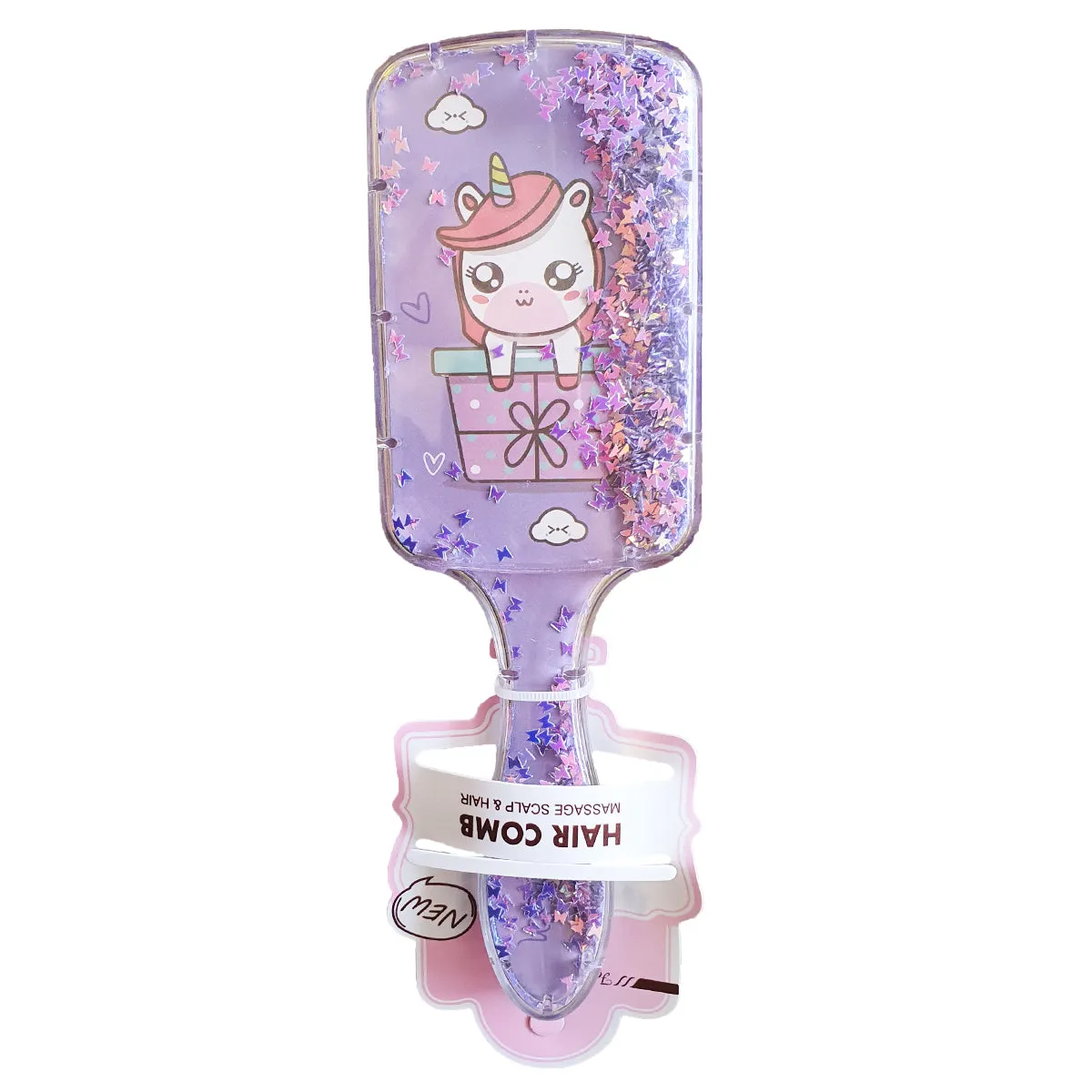 Shimmer Rectangle Haircomb - Unicorn