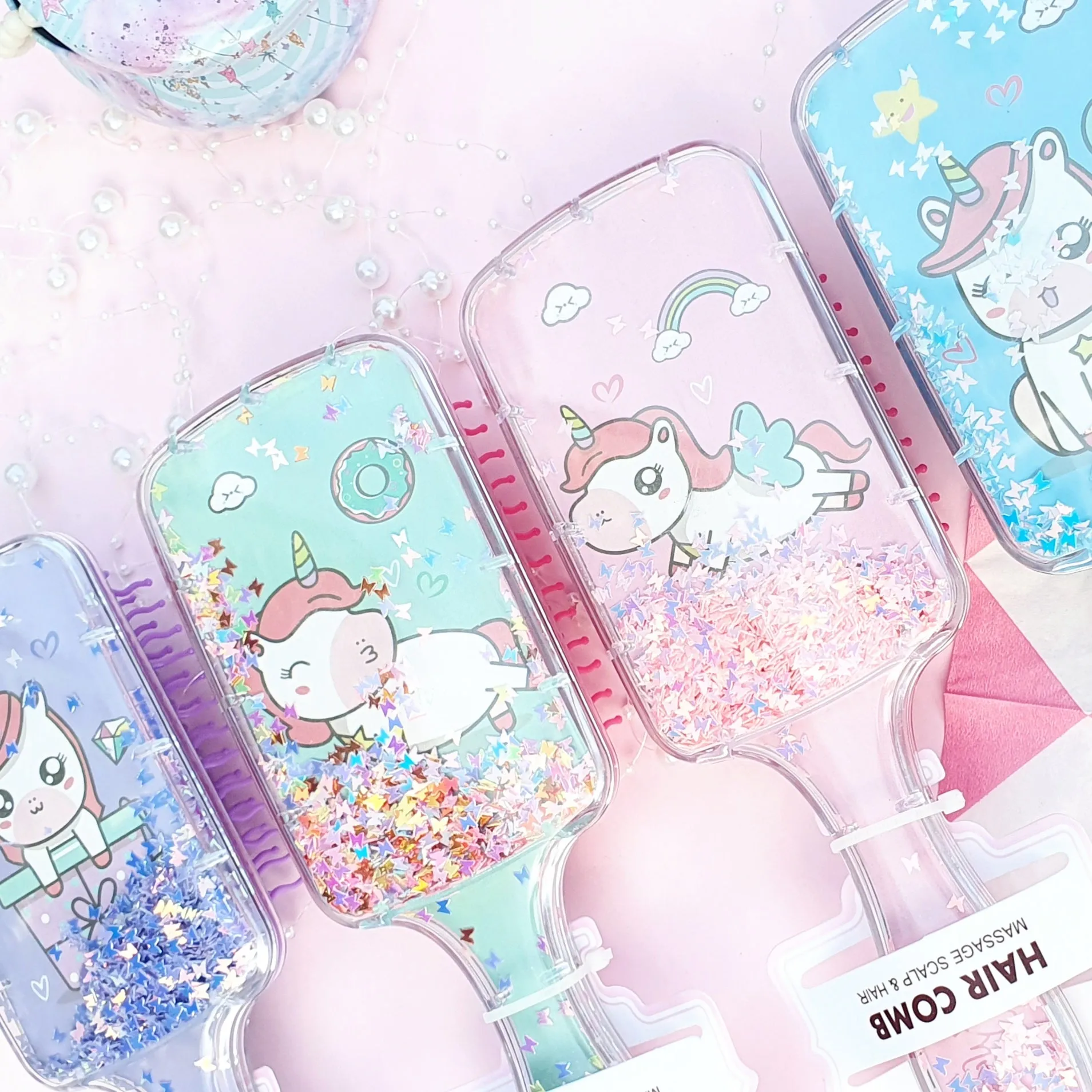 Shimmer Rectangle Haircomb - Unicorn