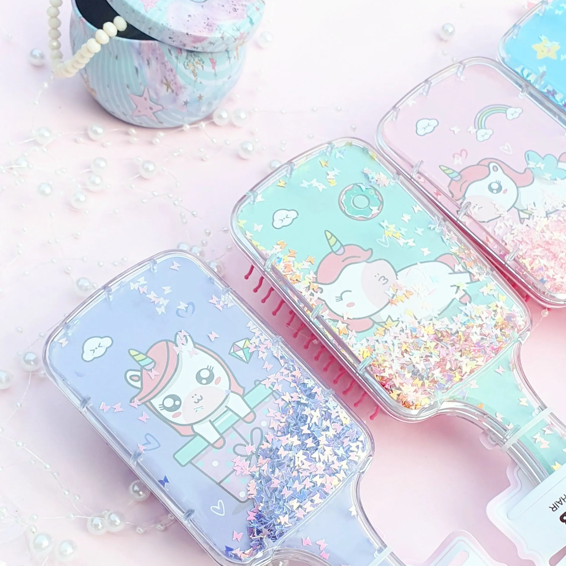 Shimmer Rectangle Haircomb - Unicorn