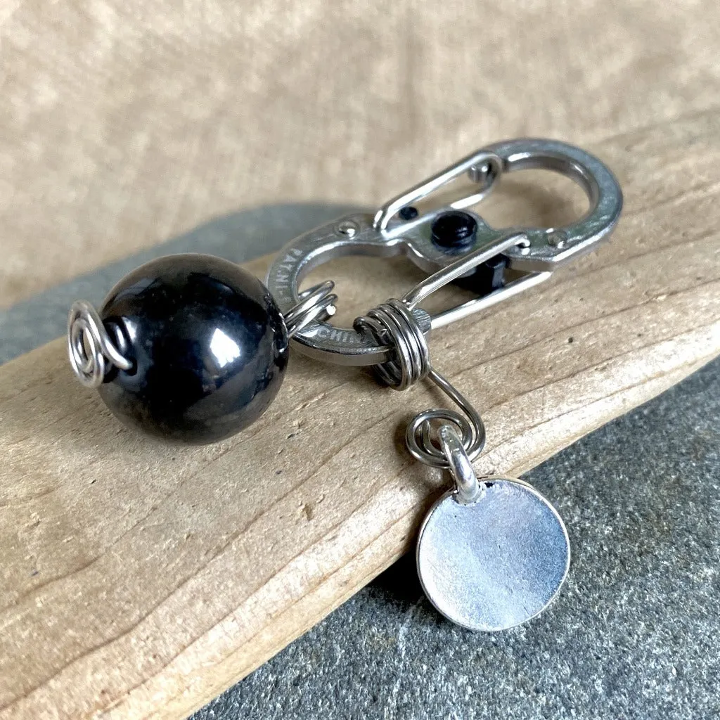 Shungite Bead Pendant, Shungite for Pets, Paw Charm, Cat or Dog