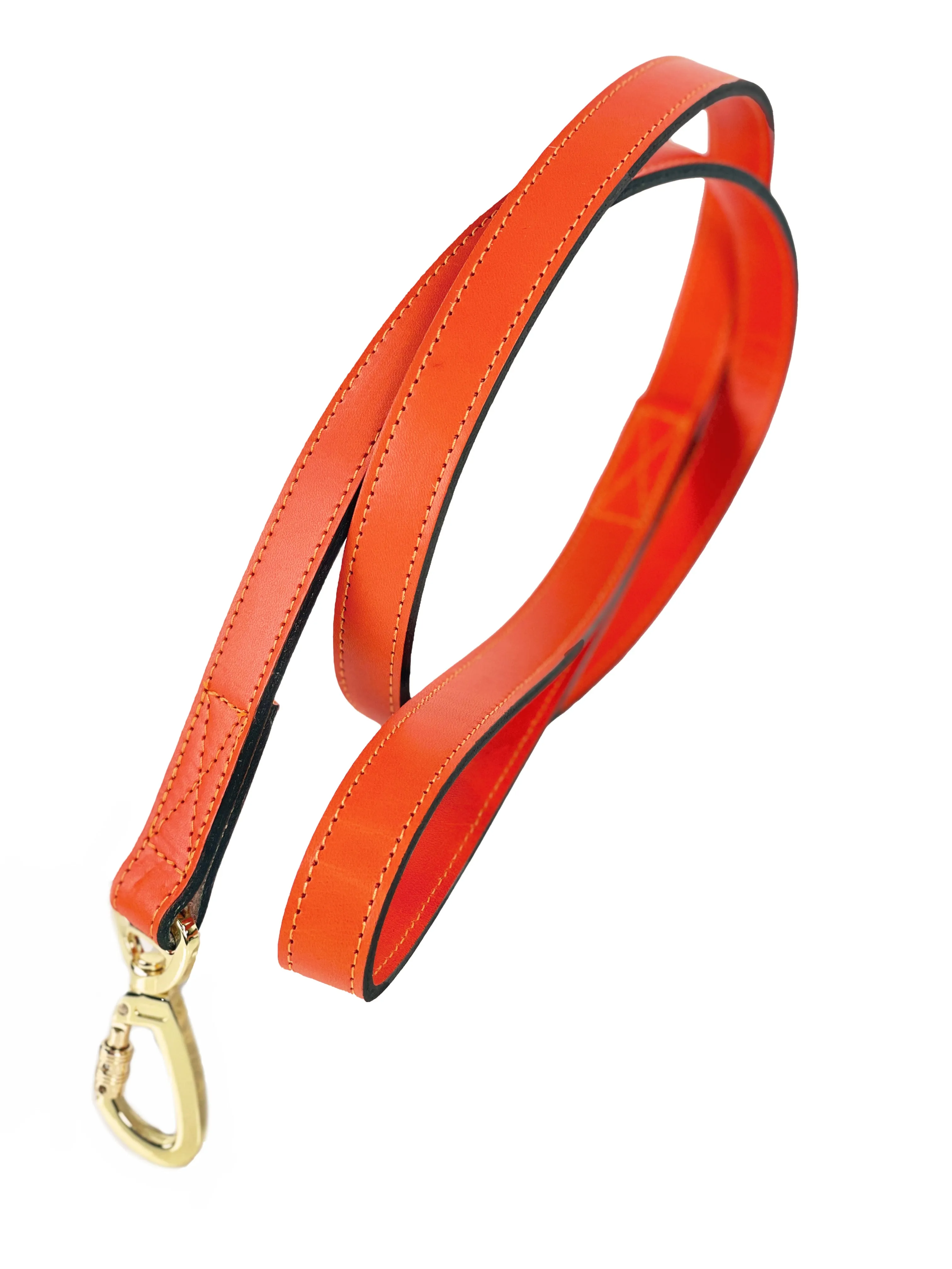 Signature Dog Leash in Tangerine & Gold