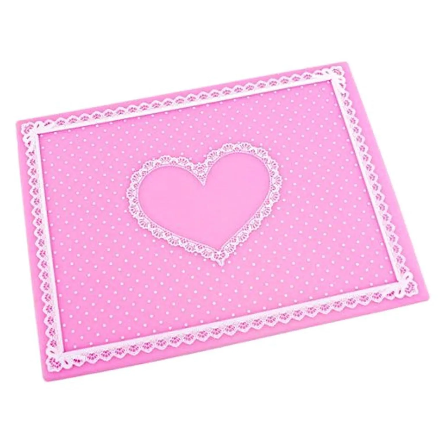 Silicone Nail Table Mat Heart Design