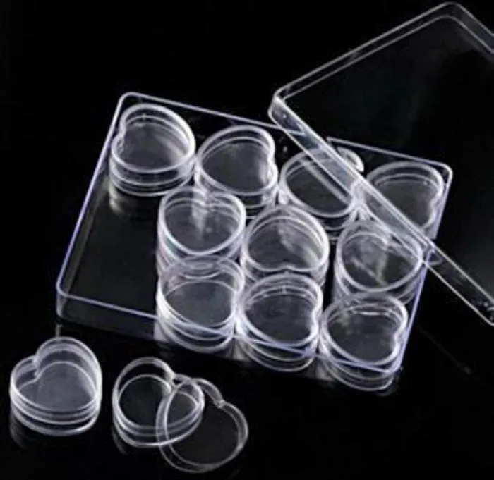 Small Plastic Clear Jar - Heart Shape 12pcs Pack