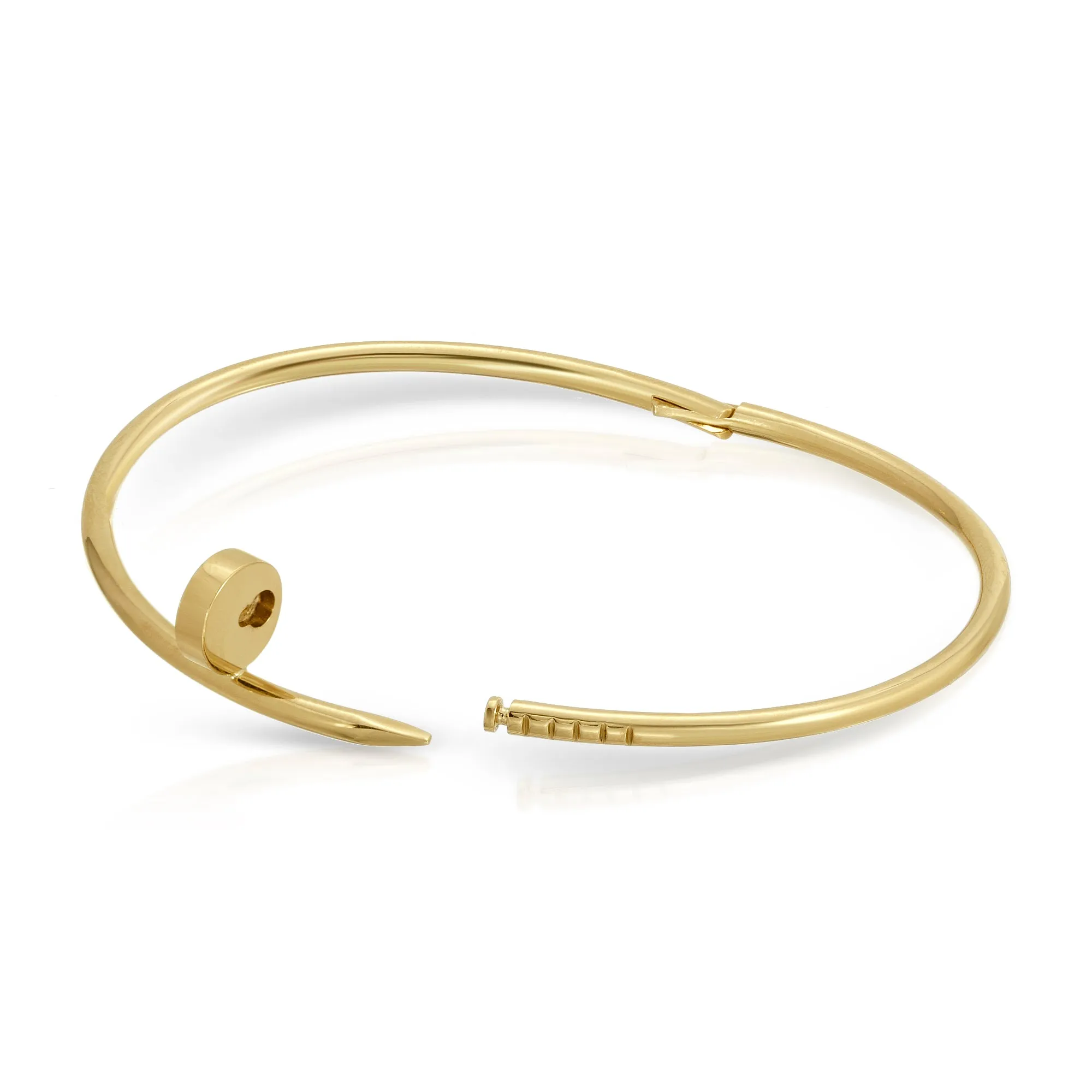 Solid 18K Gold Nail Bracelet