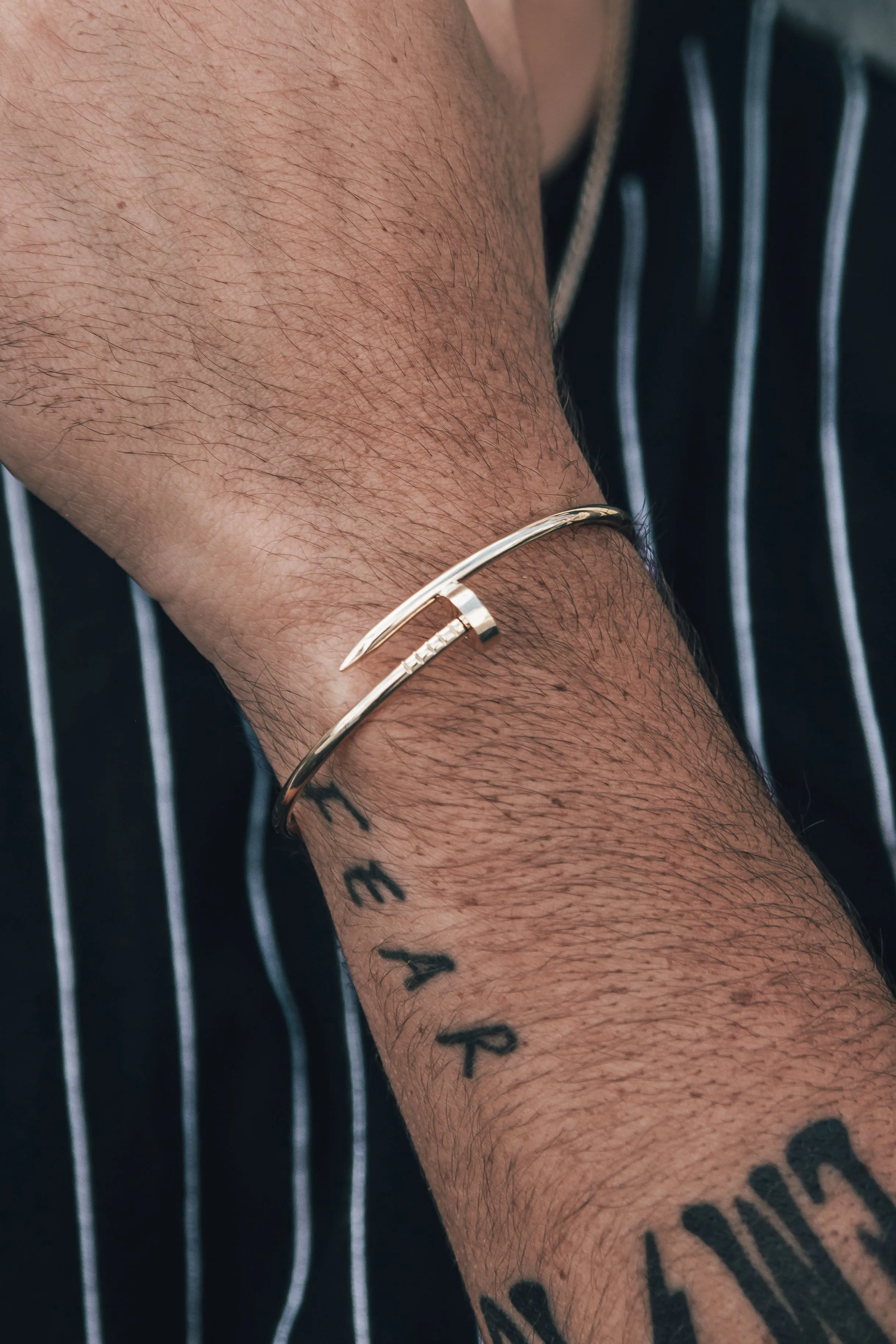 Solid 18K Gold Nail Bracelet