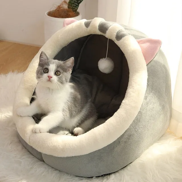 Sweet Warm Pet Basket Cozy Kitten Lounger Cushion Cat Bed