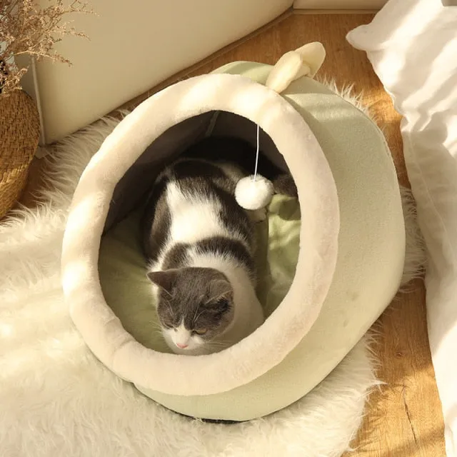 Sweet Warm Pet Basket Cozy Kitten Lounger Cushion Cat Bed