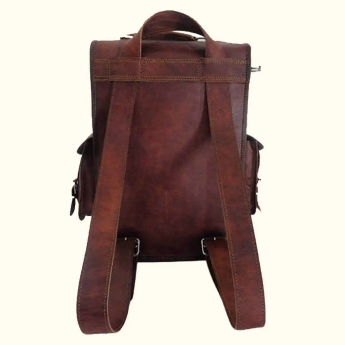 The Angry Armadillo - Brown Leather Backpack