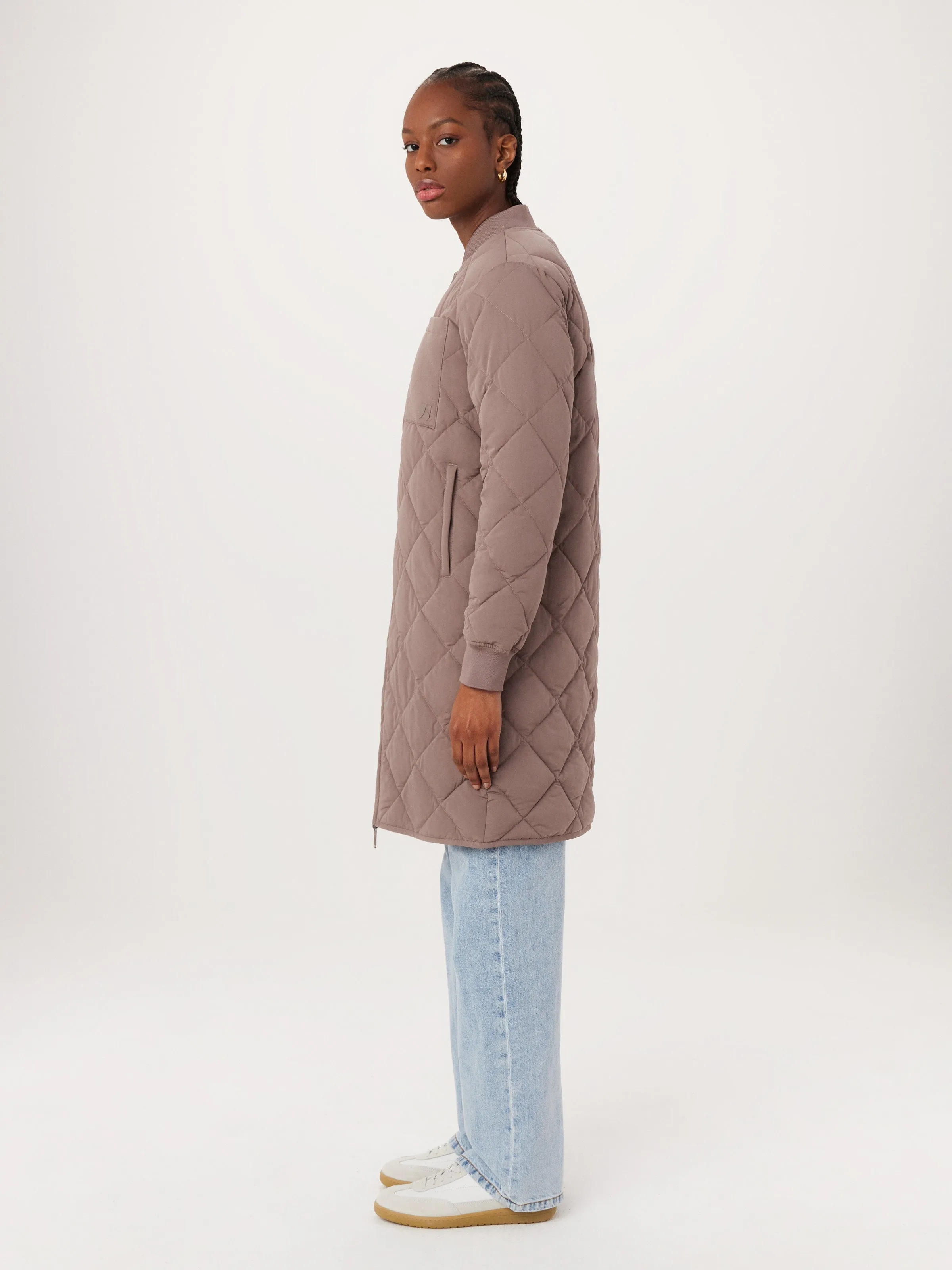 The Skyline Reversible Maxi Bomber in Pink Clay