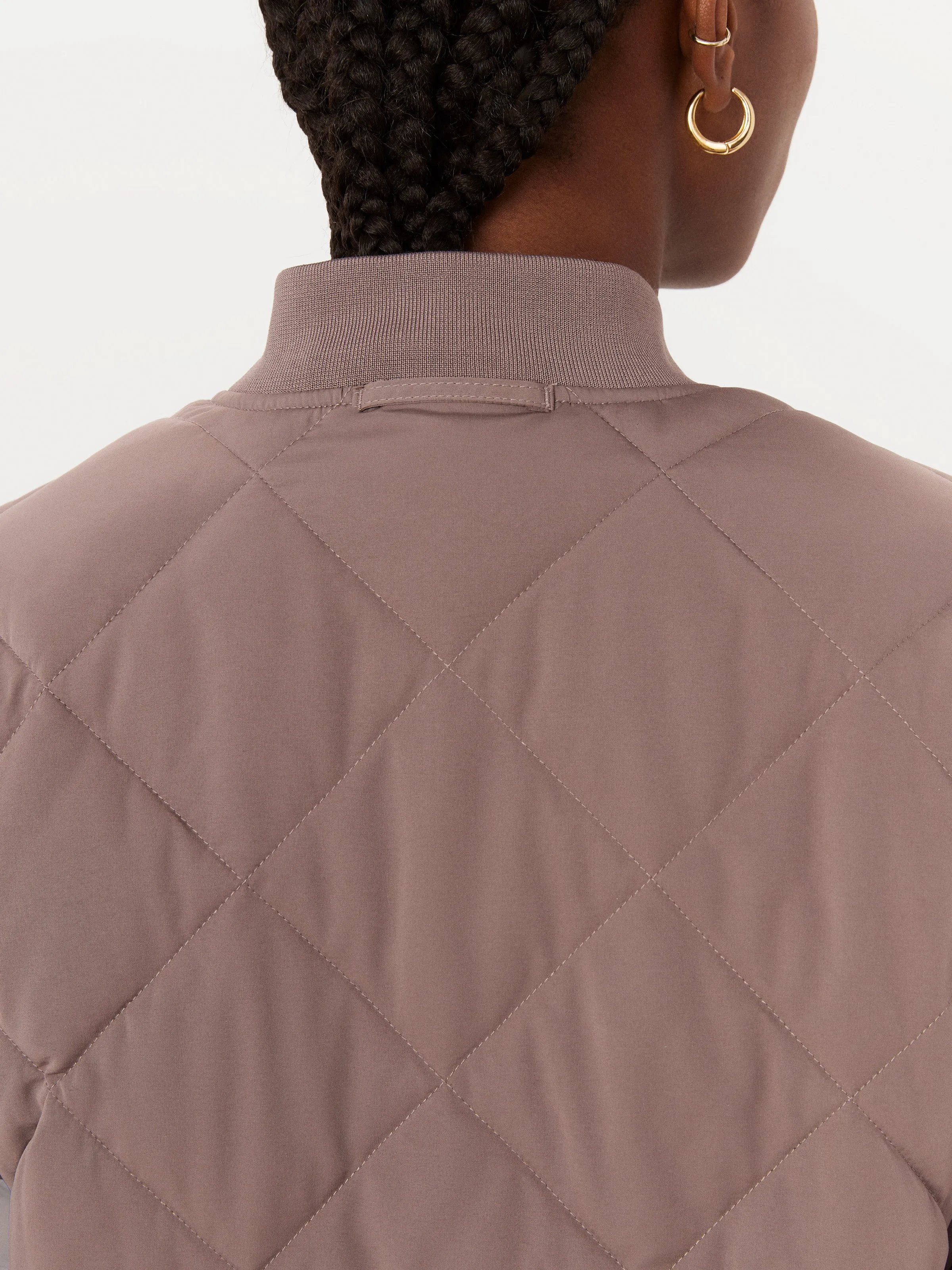 The Skyline Reversible Maxi Bomber in Pink Clay