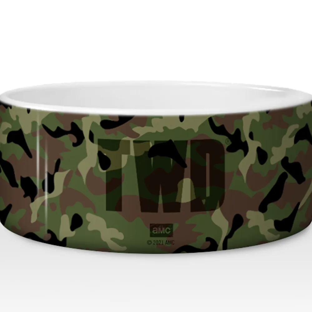 The Walking Dead Camo Logo Pet Bowl