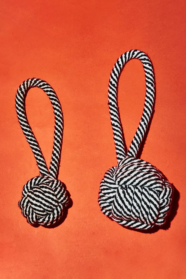 Ware of the Dog Rope Knot Toy - Black/White